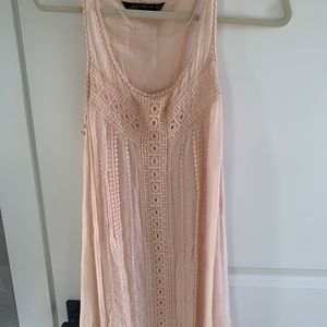 Zara long top with crochet detailing - size M